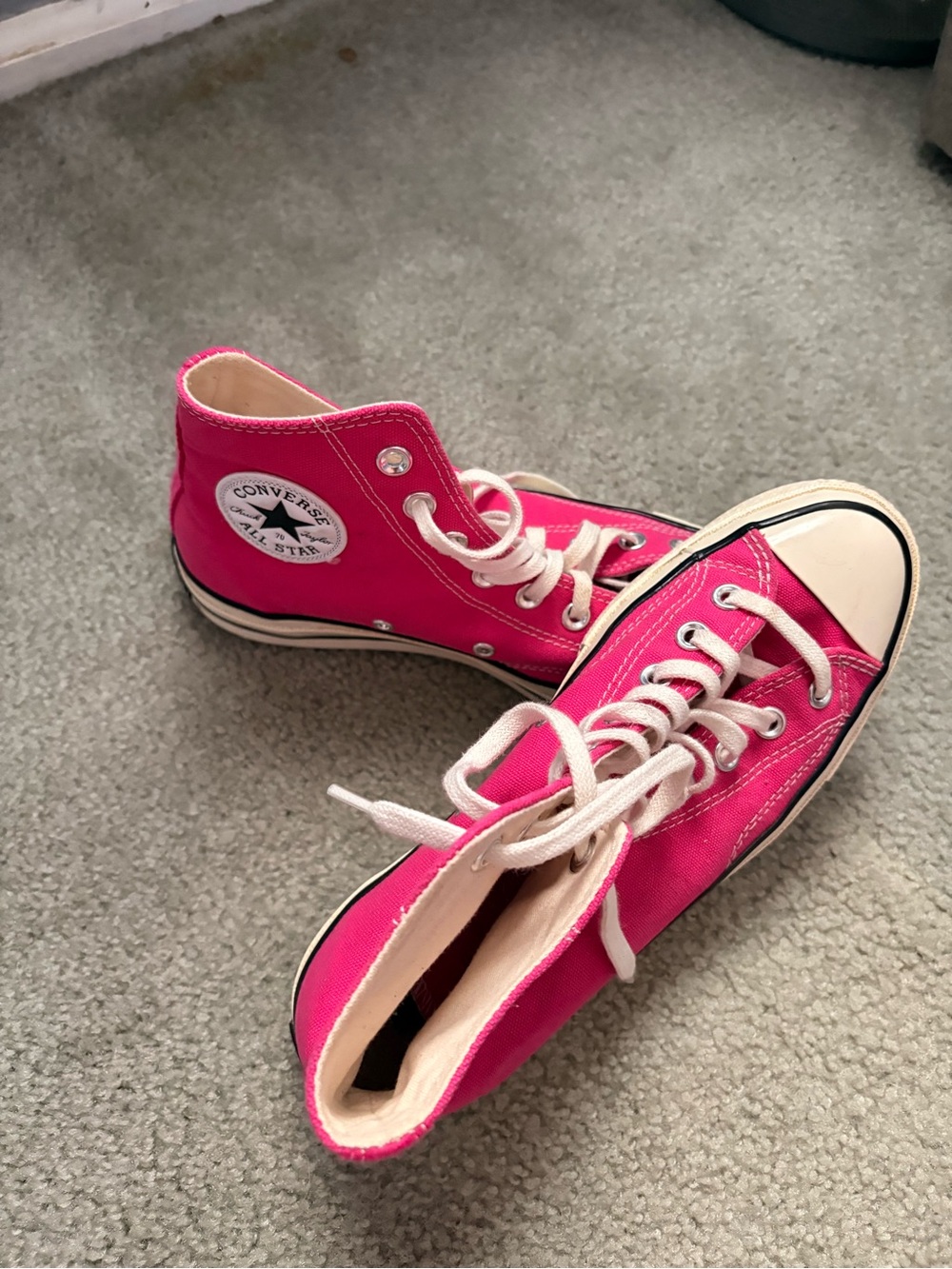 Converse High Top Sneakers - Pink and White